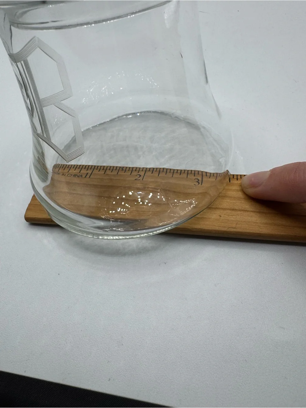 Large Vintage Clear Glass Bell Shaped Apothecary Jar Canister Etched w/ Letter B